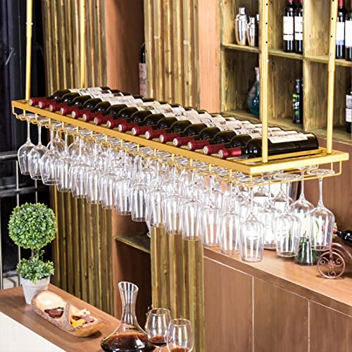 RCSTYNUK Weinregal, Deckenaufhängung, Weinflaschenregale unter dem Schrank, umgedrehter Weinbecherhalter, Küchenregal für Stielgläser, Restaurants, Lagerregal