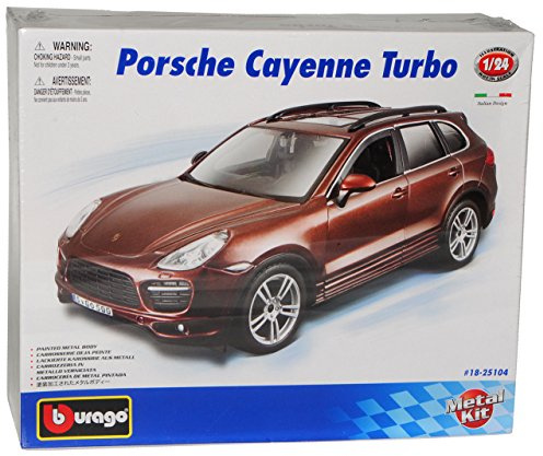 alles-meine.de GmbH Porsche Cayenne Turbo Rot Braun II 2. Generation Ab 2010 Bausatz Kit 1/24 Burago Modell Auto mit individiuellem Wunschkennzeichen