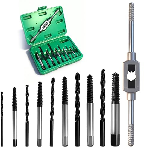 11 Piezas Extractor de Tornillos Rotos, M3-M18 Extractor de Pernos Kit, Extractor de Tornillos Dañados, Damaged Screw Extractor Para Aflojar y Quitar Tornillos Apretados o Rotos