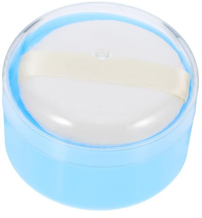 NOLITOY Puderquasten Behälter mit Talkum Puder Aufbewahrungsbox für Babypuder Puderquastenetui für Tägliche Anwendung zu Hause Blau