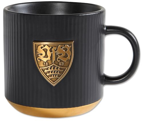 VfB Stuttgart Tasse Wappen Platine schwarz matt offizieller Lizenzartikel