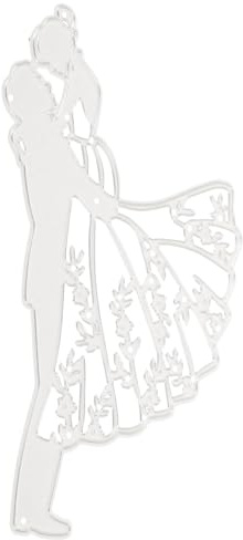 iplusmile Hochzeit Stanzform aus Metall 12x8cm Kohlenstoffstahl für Selbstgemacht Hochzeitskarten Basteln Scrapbooks Braut Bräutigam Motive