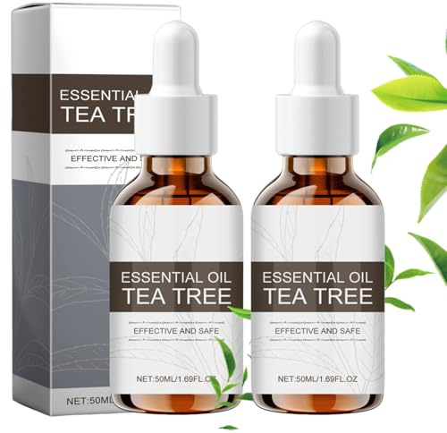 2×50ml Teebaumöl Tea Tree Oil Aromatherapie Entspannung Geeignet Für Haar Haut Und Zehennägel Kann Mit Shampoo Duschgel Usw Gemischt Werden