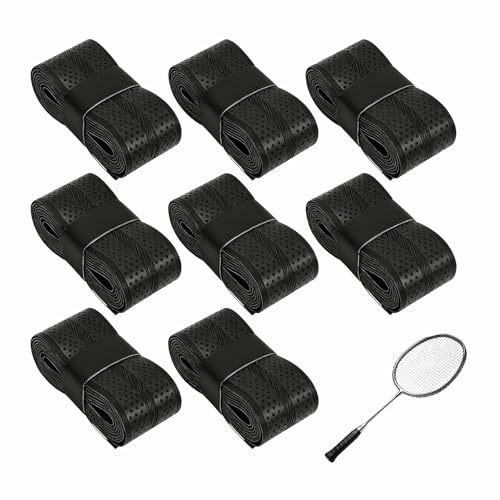 8 Stück Griffband Tennisschläger,Padel Schläger Overgrip Tennis,Schwarz Selbstklebend Badminton Grip Band,Soft Griptape Dämpfer Rutschfestes Tape,für Badmintonschläger Squash Speedminton Fahrrad Griff
