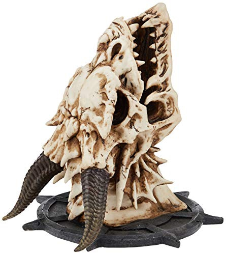 Design Toscano Gehörnter Drache Schädelwandtrophäe, 2er Set,26,5 x 10 x 26,5 cm