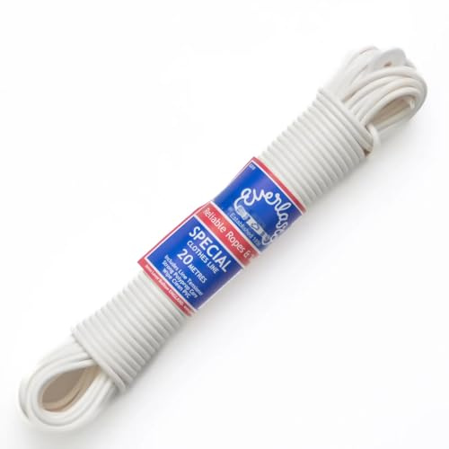 Everlasto Quality Special White PVC Clothes Line Washing Line 4mm Thick - Various Lengths (25M)
