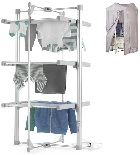 drysoon 3-Tier Heated Clothes Airer & Fitting Cover Pack