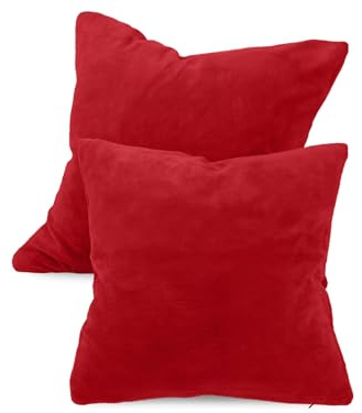 npluseins 2er Pack Coral-Kuschel-Fleece Kissenhüllen, 40 x 40 cm, Bordeaux | Öko-Tex Standard 100, verdeckter Reißverschluss, flauschig weich, pillingarm, waschbar bis 40 °C, schnelltrocknend