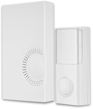 REV Funkklingel - Türgong Set, 200m, 90dB, Funkgong (3x1,5V) und Klingeltaster, akustisch und optisch, weiss