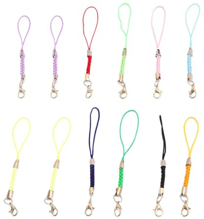 15Pcs Lobster Clasp Phone Lanyard Lightweight DIY Mobile Phone Strap for Key Rings and Pendants Smooth Surface Comfortable for Daily Use