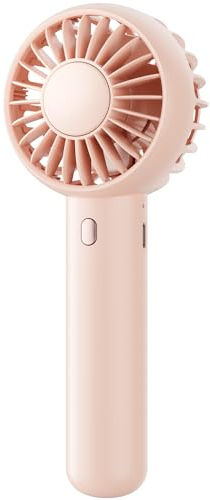 gaiatop Mini Portable Fan, Small and Powerful, Cute Design 3 Speed Personal Handheld fan and Desktop with Base, Lightweight USB Rechargeable for Travel Lash Makeup Girl Women Summer Gift Pink