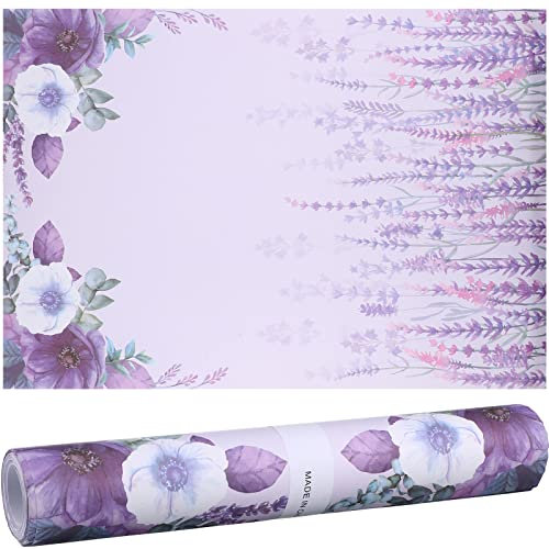 24 Blatt Schubladeneinlagen für Kommode, duftende Schubladeneinlagen, Schubladenpapier, nicht klebend, Blumendruck, duftend, groß, 40 x 57 cm, für Küchenschrank, Zuhause, Regalschrank (eleganter Stil)