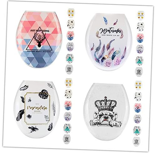 OSALADI U-förmiger Wc-sitzbezug Aus Kunststoff Passend Für Toilettendeckel Zu Hause Dicker Wasserdichter Und Langlebiger Wc-deckelbezug Mit Kreativem Druckmuster Für Einfachen Einbau Und r