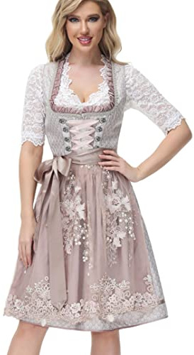 TrendiMax Women's German Dirndl Dress Bavarian Oktoberfest Halloween Carnival Costumes
