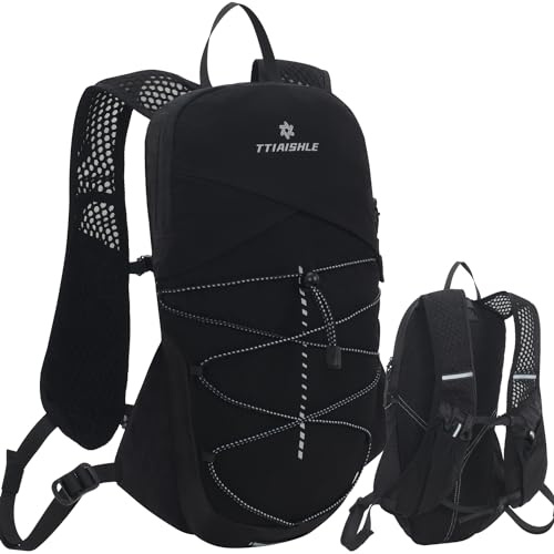 TTIAISHLE Trinkweste, Rucksack (nur Rucksack ohne Blase), leichter Trinkrucksack, funktionelle Laufweste, 5 l, für Wandern, Traillaufen, Radfahren, Rennen, Marathon, für Damen und Herren