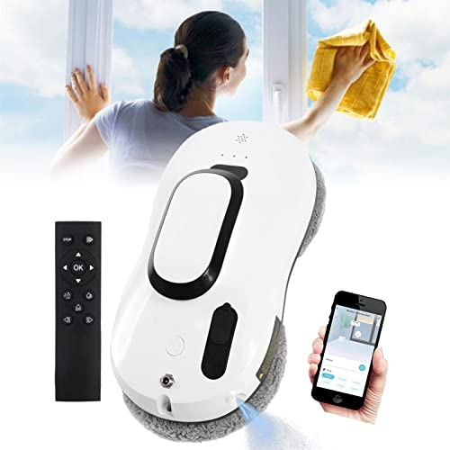 Jrcfnss Robot lavavetri con Getto d'Acqua Automatico, Robot per la Pulizia Intelligente dei vetri con App e Telecomando, Robot lavavetri Automatico per finestre Esterne/Interne