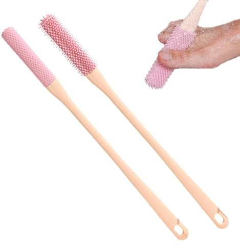 Toe Gaps Cleaning Brush, Silicone Shower Foot Scrubber, Toe Gaps Soft Rubber Cleaner, Shower Foot Brushes with Long Handle, Feet Exfoliere Brush, Toe Cleaning Tool, for Men, Women & Elderly