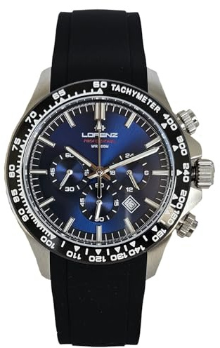 Lorenz Chrono 26175LL Cronografo da uomo con cinturino in gomma sub 100 metri