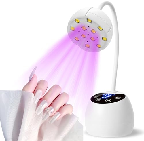 Mini UV Lampe Für Nägel, UV Lampe Für Gelnägel mit Smart Auto-Sensor und LCD Display, Reise UV Lampe, UV Nagellampe Mit 4 Modi, 12 Led-Perlen, 36 W Tragbare Kleiner Nageltrockner, Mini Uv Lampe Nägel