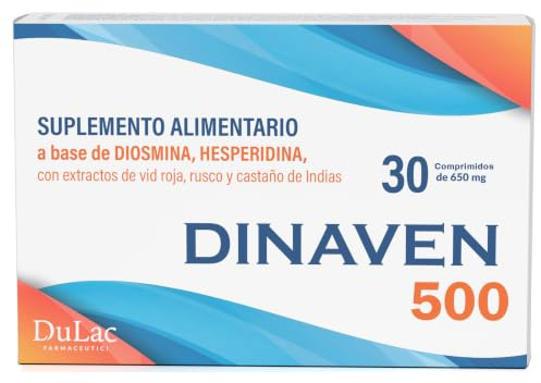 Dulac - Dinaven 500, Integratore Alimentare per il Microcircolo e la Circolazione delle Gambe, 30 compresse, ideale per Gambe Pesanti e Stanche, con Diosmina ed Esperidina, Made in Italy