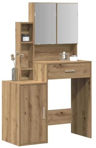vidaXL Smyckebord Artisan Ek 80 x 35 x 132 cm Konstruerat trä
