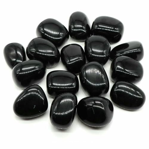 Pierres naturelles polies, cristaux de guérison, quartz, minerai en vrac, gravier, spécimen, énergie, minéral, aquarium, jardin, décoration d'intérieur - Obsidienne noire - 100 g