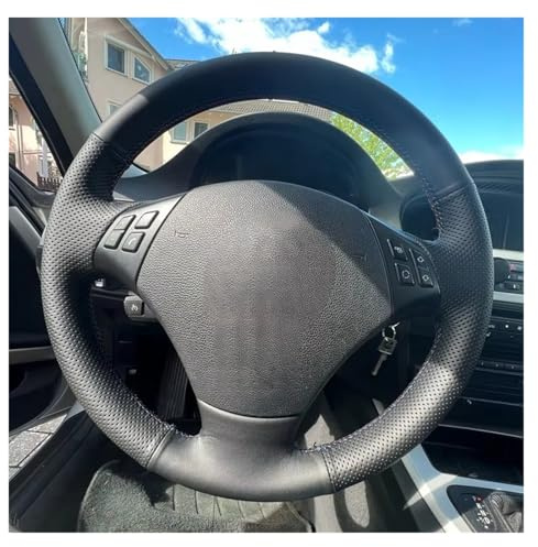 Skyddsväska bilratt För BMW E90 E91 320 318i 320i 325i 330i 320d 328xi X1 E84 Konstläder Bilratt Flätskydd Tillbehör Rattöverdrag bil(Blue Thread)