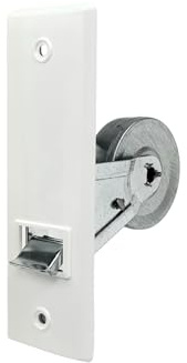 Winrodoor Unterputz-Gurtwickler mit Mechanik – 3 Meter Gurt – 23 mm Gurtaufnahme – 135 mm Lochabstand – weiße PVC-Abdeckhaube – vorgespulte Mechanik