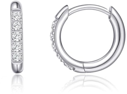 Limerencia F136 Titan Creolen Ohrringe | 6-12 mm Kleine Zirkonia Huggie Creolen, Medizinisch Ohrringe, Knorpel Piercing für Empfindliche Ohren von Frauen