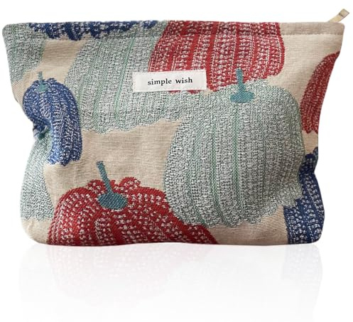 Tcdwla Kosmetiktasche,Schminktasche Damen,Verdickt Make Up Tasche Klein Cord,Kulturbeutel Damen Kulturtasche für Schule Reise Geschäftsreisen Einkaufen (Rot)