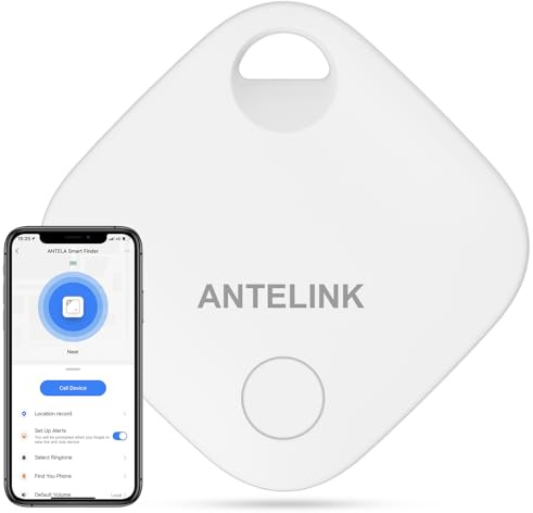 ANTELINK Smart Tracker Tag Tracker Intelligente Compatibile con iOS | per Chiavi, Bagagli, Valigie, Batteria Sostituibile, 1Pz