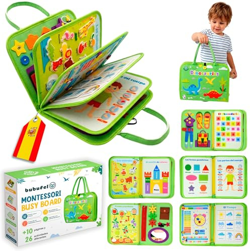 Bubufel Libro Montessori Español 2 3 4 Años Busy Board Sensorial Niños