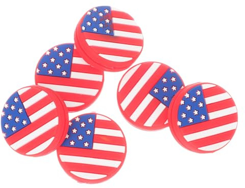 GRIRIW 6 Pezzi Ammortizzatori Tennis in Silicone con Bandiera USA Smorzatori Vibrazione Racchetta Assorbitori Anti-Vibrazione per Racchette da Tennis Accessori Antivibrazione per
