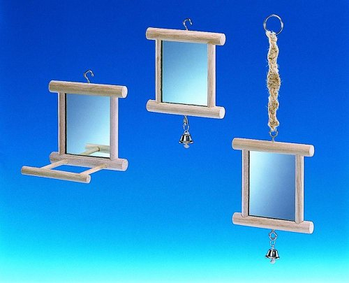 Nobby Holzspiegel mit Glocke 10 x 10 cm