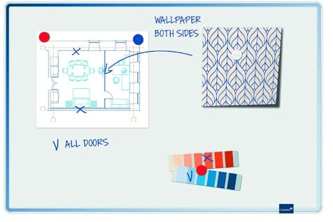 Legamaster Accents Whiteboard - weiß - 30 x 40 cm - leichte, beschreibbare Magnetwand mit blauem Design-Rahmen - FSC-zertifizierte Materialien