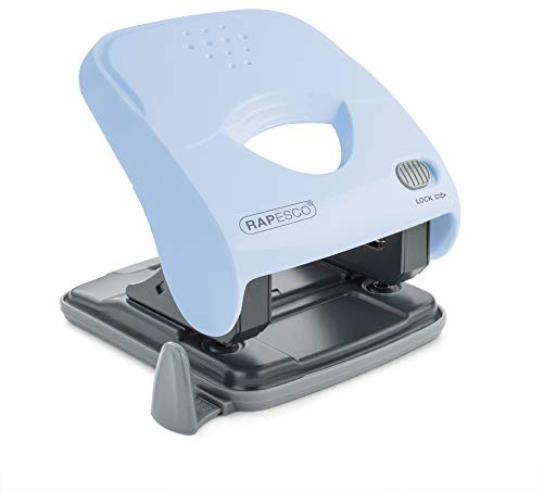 Rapesco 1528 X5-40ps Less Effort 2-Fach Locher, 40 Blatt Stanzkapazität, Hellblau