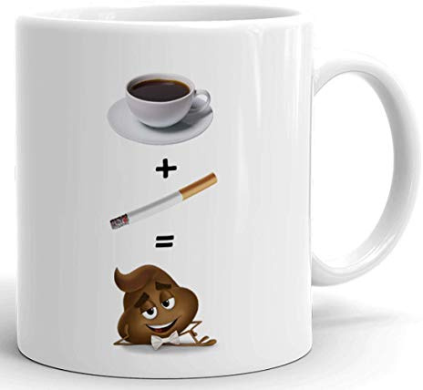 L'Esprit Des Anges Tasse-Mug Humour Original -Café Clope Toilettes - Idée Cadeau Drole Rigolo Humoristique Petit Déjeuner Amusant