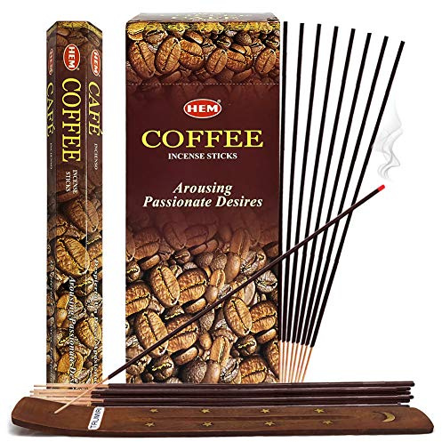 Coffee Incense Sticks and Incense Stick Holder Bundle Insence Insense Hem Incense Sticks