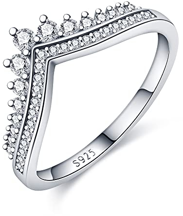 KUNSIR 925 Sterling Silber Ringe für Damen Liebesknoten Ringe Finger Federringe Schmuck Geschenke gekreuzte Ringe für Frauen mit Zirkonia Größe R1