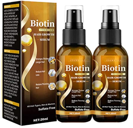 Oveallgo CaffeineGRO Haar & Bart Serum Spray,Bartwuchsförderndes Serum,Re'awaken Pro Haar&Bart-Sprühserum,Haarwachstum Serum,Anti-Haarausfall Haarserum,Biotin Öl für Haar&Bart Wachstum (2PCS)