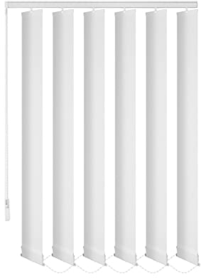 probath ERSATZLAMELLEN 8 Farben 250 cm LANG INDIVIDUELL KÜRZBAR AUSTAUSCHLAMELLEN LAMELLENVORHANG (Weiss, 5er Set)