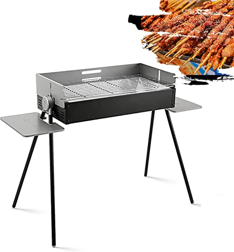 Medio Tambor Barril de Acero Inoxidable Barbacoa Parrilla,63 * 32cm Barbacoa de jardín,Control de Temperatura de Tres Posiciones,Barbacoa de jardín al Aire Libre ahumador de Calor