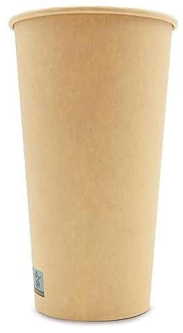 Wellsamed WELLSACUP 100 Pappbecher 440 ml, Kraftpapier Natur, geeignet für Heißgetränke, Coffee to Go, Business, Veranstaltungen, Party