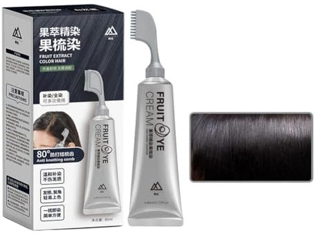 80ml Schwarze Frucht Haarfärbecreme Mit Kamm Schwarze Haarfärbemittel Reine Pflanzenbasierte Sofortige Abdeckung Zum Haar Permanente Farbstoff Haarcreme