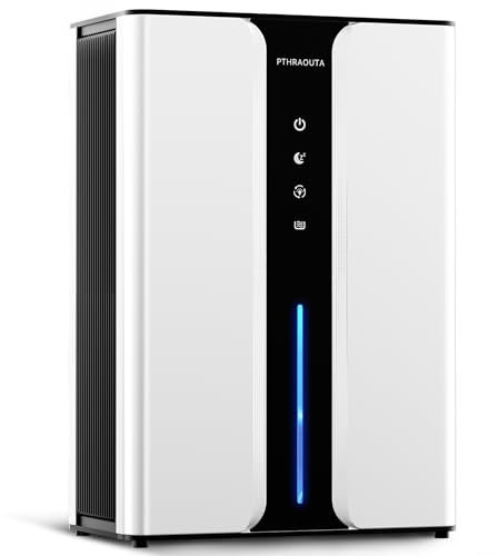 PTHRAOUTA Dehumidifier for Home 950 Sq.Ft, Quiet Dehumidifier for Bedroom Bathroom with Drain Hose, with Reusable Air Filter Indoor Dehumidifier for