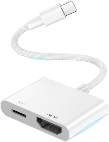 USB C to HDMI Adapter, Type C to HDMI Adapter 4K@30Hz, USB C Digital AV Adapter Sync Screen Connector for Phone 15, Pad, Samsung Galaxy S24, MacBook Pro/Air, Huawei P40/P30