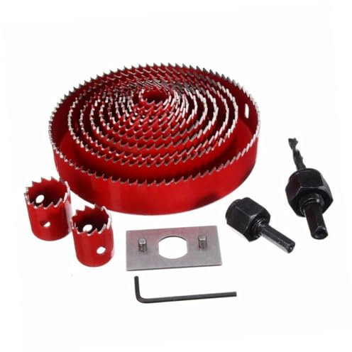 jojofuny Kit De Perçage 16 Pièces Cloches Pour Bois Métal, Mandrins Robustes, Outil Découpe-trous Précis, Adapté Travail Menuiserie Et Bricolage, Rangement Compact Et Pratique