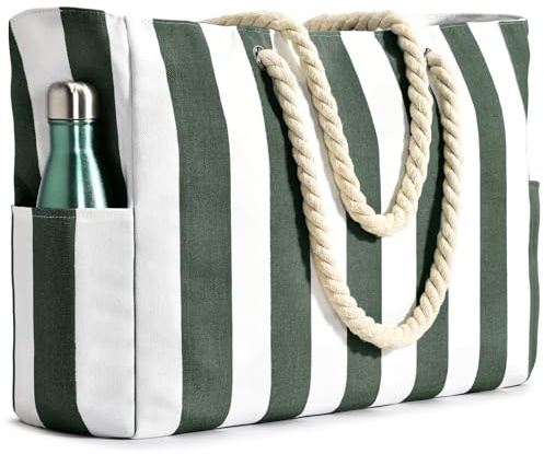 oscaurt Strandtasche XXL Familie Badetasche Wasserdicht Umhängetasche Shopper Tasche Damen Beach Tote Bag mit Reißverschluss Faltbare Travel Bag für Strand Reisen Einkaufen