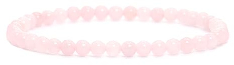 LAKADA Äkta ädelsten armband med runda 4 mm pärlor – olika längder – helande sten skyddande sten ädelstenarmband lyckobringare talisman present, S - 15 CM, Ädelsten, Ädelsten