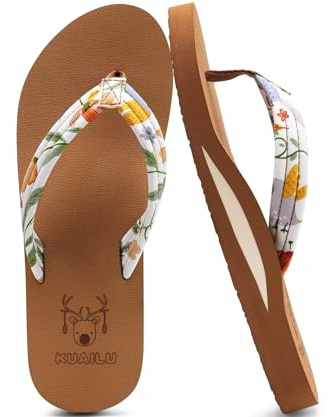 KuaiLu Tongs Femme été Tissu Thong Mousse de Yoga plage et piscine Sandales